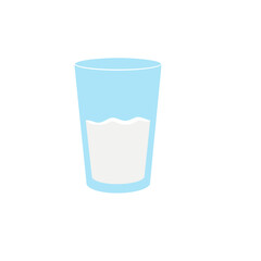 Milk in a glass vector illustration 