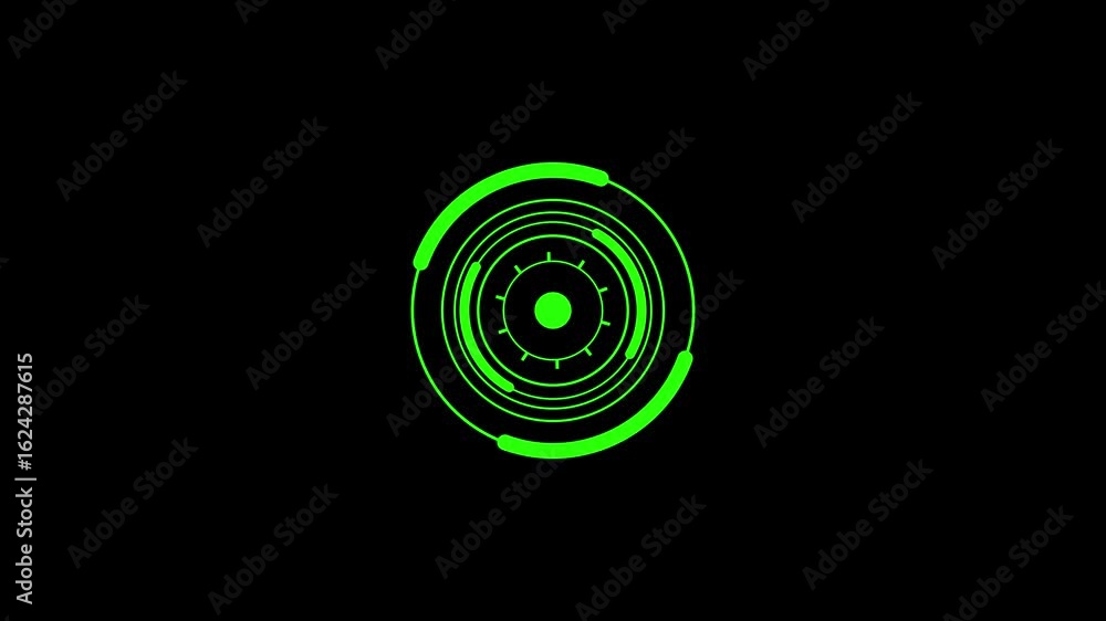 Poster loading animation. loading neon circles icon on black background 4k video.animated circle technology