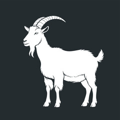 goat on a black background