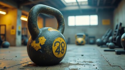 Workshop retro black kettlebell