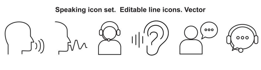Speaking icon set.