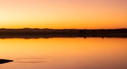 Fototapeta premium Tranquil Desert Lake at Sunset