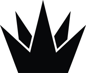 Modern crown silhouette with sharp triangular points isolated on transparent background