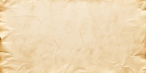 Aged and Distressed Parchment Paper Texture Featuring Crumpled Edges, Subtle Creases, and a Warm Sepia Toned Aesthetic Ideal for Backgrounds