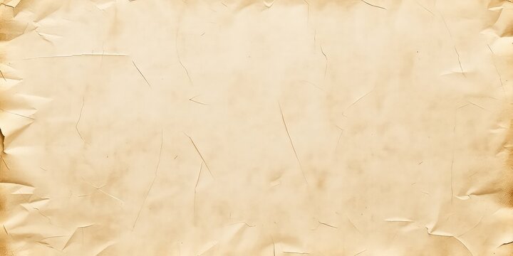 Aged and Distressed Parchment Paper Texture Featuring Crumpled Edges, Subtle Creases, and a Warm Sepia Toned Aesthetic Ideal for Backgrounds