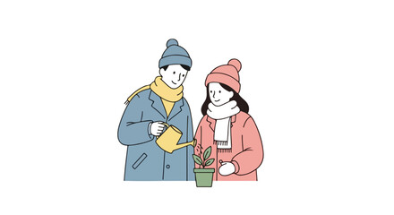 Nurturing Growth: A Couple's Spring Planting