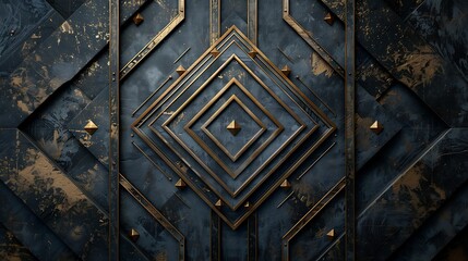 An Art Deco frame and border collection featuring elegant designs with geometric patterns and luxurious details. The frames are displayed on a dark background, highlighting their sophisticated, 