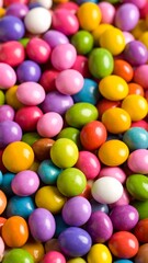 Obraz premium A close-up shot of a pile of colorful, oval-shaped candies