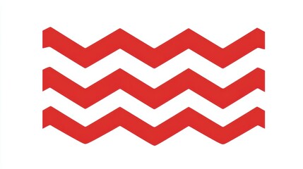Red Zig Zag Pattern Graphic - Vector Design Element