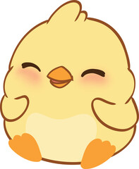 Cute cartoon yellow chick character