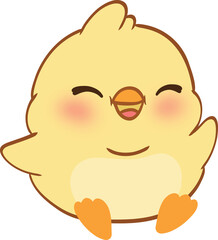 Cute cartoon yellow chick character