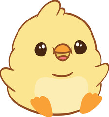 Cute cartoon yellow chick character