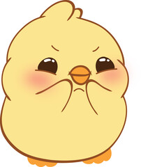 Cute cartoon yellow chick character