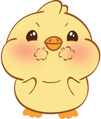 Cute cartoon yellow chick character