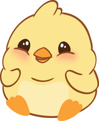Cute cartoon yellow chick character