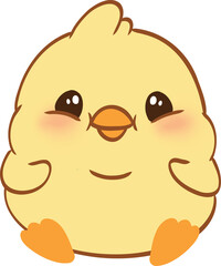 Cute cartoon yellow chick character