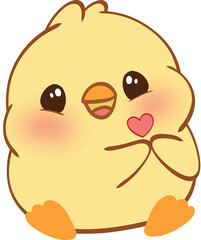 Cute cartoon yellow chick character