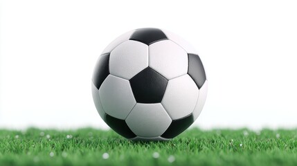 Naklejka premium Soccer Ball on Grass: Football, Game, Sport, Recreation