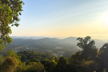 Scenic view of the landscape from the Raja's Seat (Seat of the King) which is popular tourist...