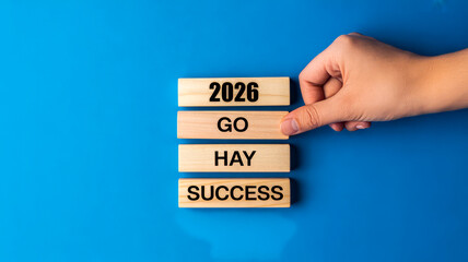 Wooden Blocks With Words And Year success