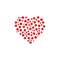 romantic heart filled with dots love symbol 