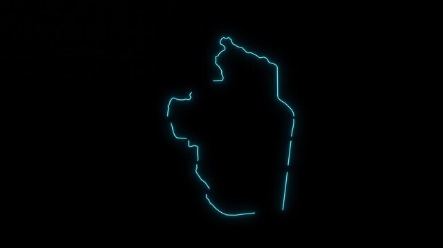 Saudi Arabia  Riyadh Abstract Futuristic Concept Neon Map Animation 4k