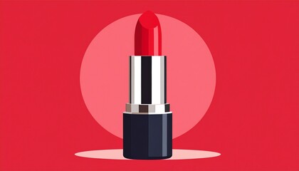 Fototapeta premium Vibrant Red Lip Color Art