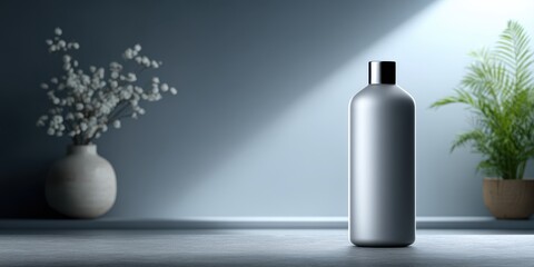 Elegant Bottle and Plant Display in a Contemporary Setting
