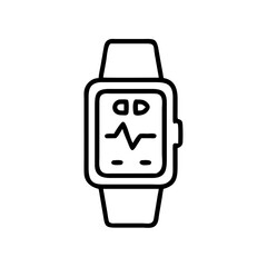 Fototapeta premium Smartwatch displaying heart rate and fitness metrics in minimal design 