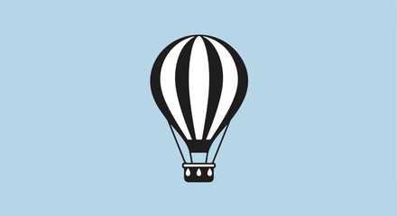 Obraz premium Hot air balloon flies over clear sky, simple illustration for travel or graphic needs