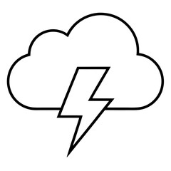 Minimal Lightning Cloud Icon Vector