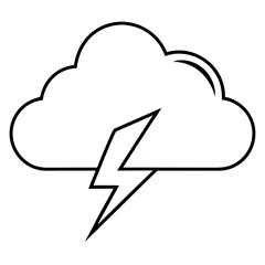 Minimal Lightning Cloud Icon Vector