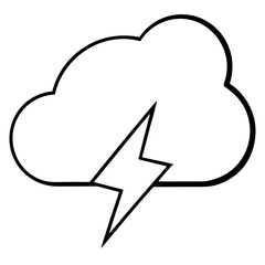 Minimal Lightning Cloud Icon Vector