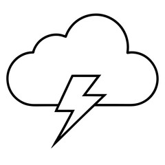 Minimal Lightning Cloud Icon Vector