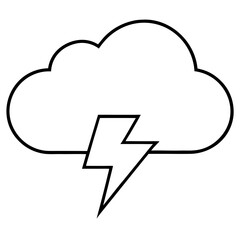 Minimal Lightning Cloud Icon Vector
