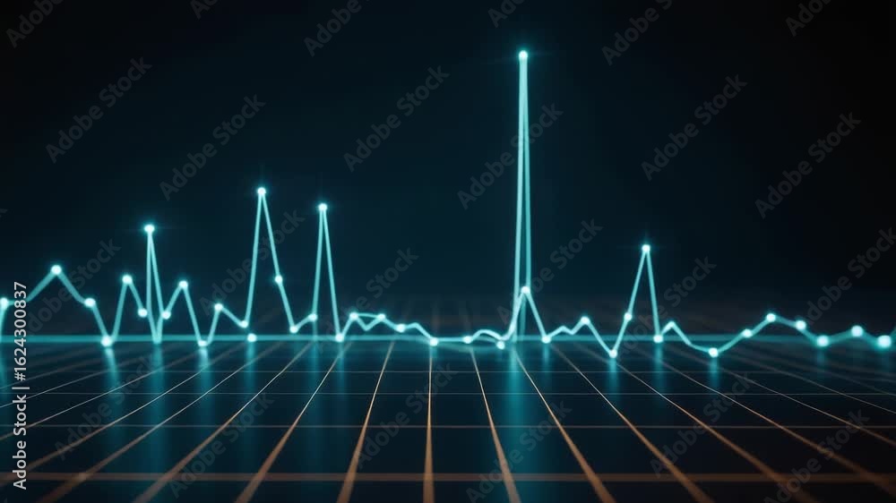 Poster a computer screen showing a line graph, useful for presentations and reports