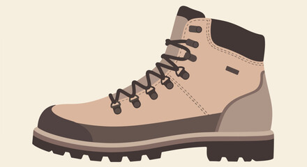 Hiking Boot on plain background for outdoor activity guide, apparel, footwear