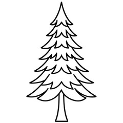 Minimal Pine Tree Line Illustration