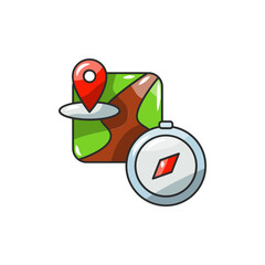 Purpose Compass Icon, Life Meaning Direction Symbol.