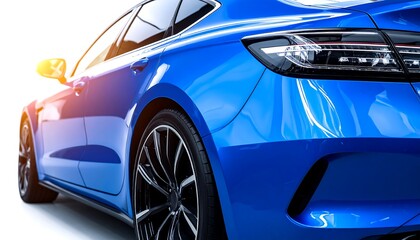 Blue car, sleek design, studio shot