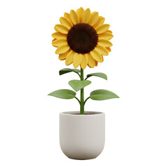 Obraz premium 3d sunflower in a pot