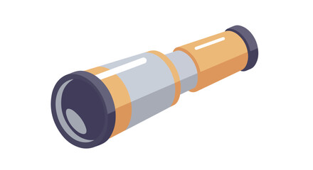 Nautical spyglass on white background for searching, exploring, discovery needs