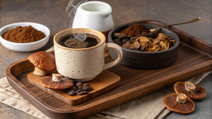 cup of coffee and cinnamon