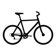 Fototapeta premium Black silhouette of a bicycle bike cycling