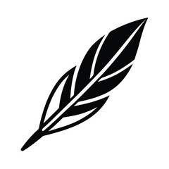 Obraz premium Feather Outline Vector Illustration