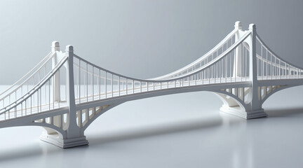 Obraz premium Elegant White Model of a Bridge Displayed on a Minimalist Background
