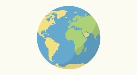 Globe Displayed on White. Map of continents is in background. Graphic use