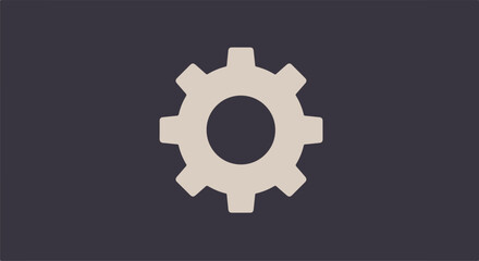 Gear Icon on Dark Background, Used for Settings and Automation in Graphic Resources