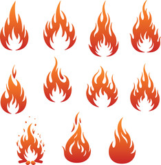 set of fire flames