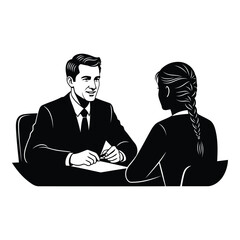 Business Meeting Silhouette interview discussion
